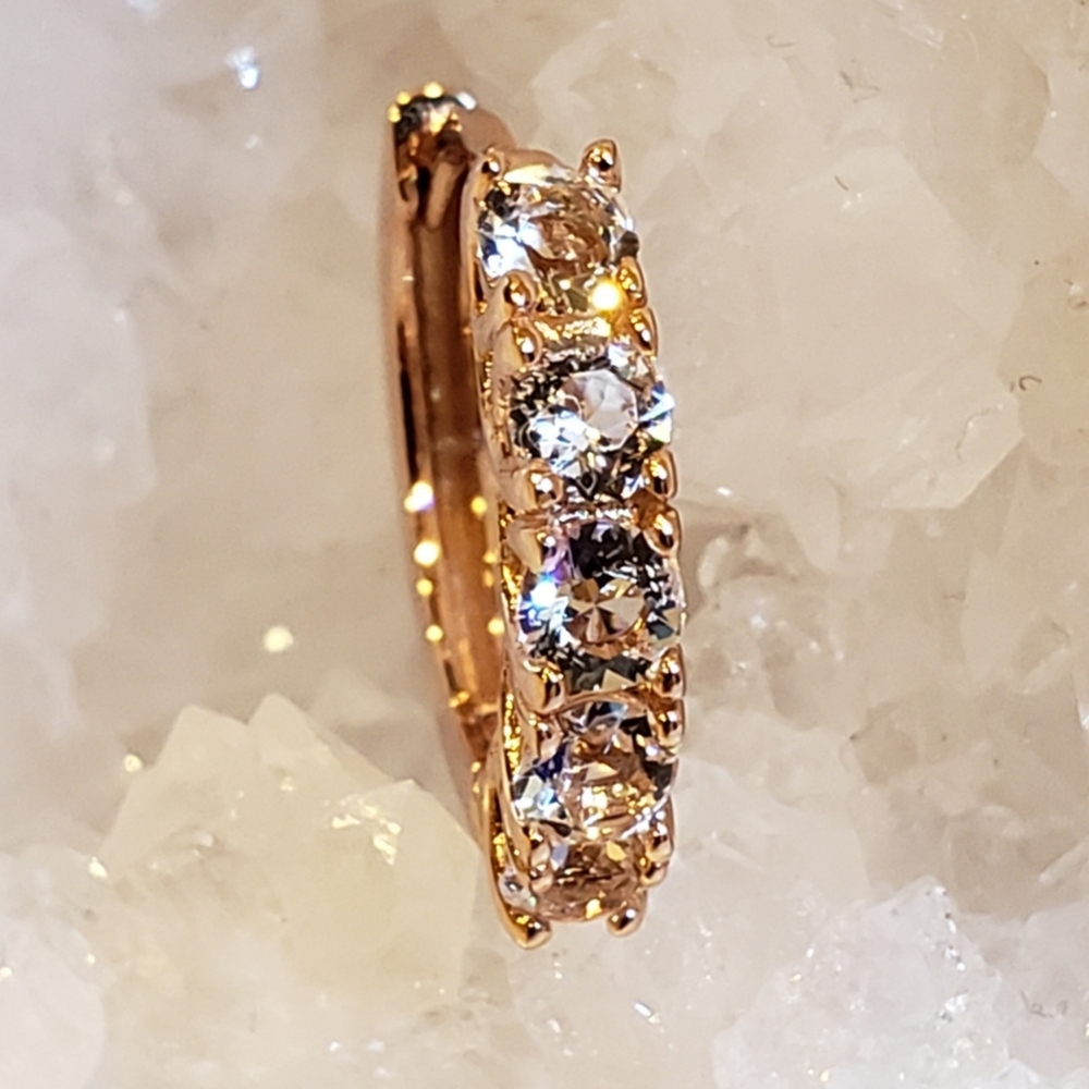Custom Listing, New Swarovski Crystal Rose Gold 925 Huggies & Gold 925 Ball Stud